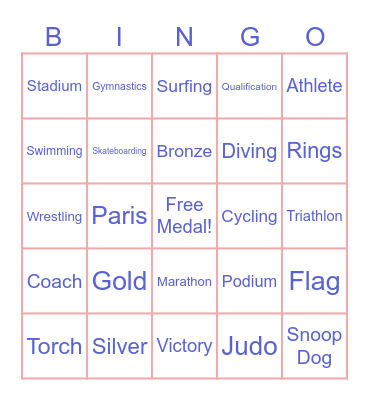 Coimbra Office Olympics Bingo Card