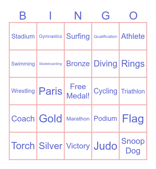 Coimbra Office Olympics Bingo Card