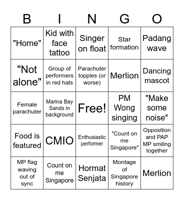 NDP 2024 - SG59 Bingo Card