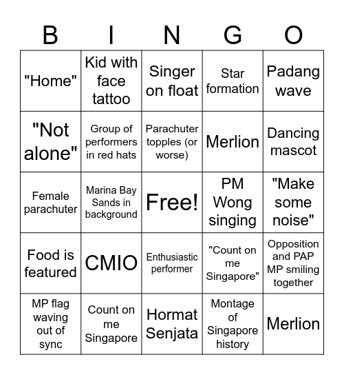 NDP 2024 - SG59 Bingo Card