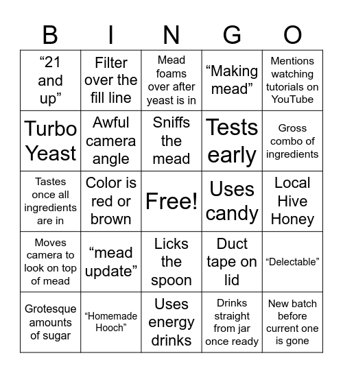 KingcobraJFS Mead Bingo Card