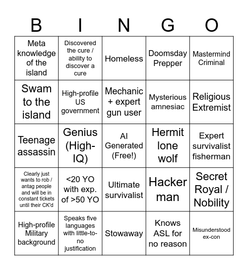 Wasteland Season 5 Apps Bingo Card