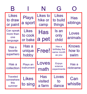 Find Someone Who... Bingo Card