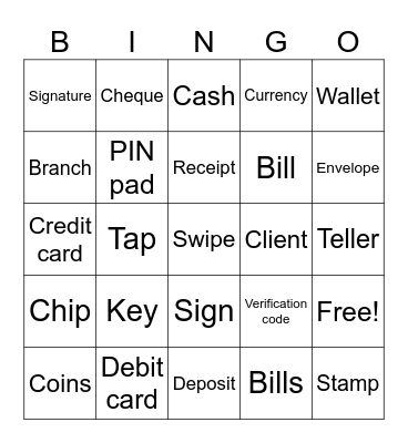 Banking Bingo Card