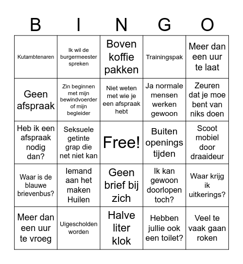 Balie Bingo Card