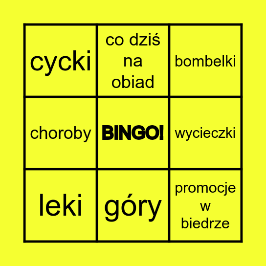 Cytrynowe Bingo Card