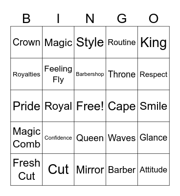 Crown:  Ode to the Fresh Cut Bingo Card