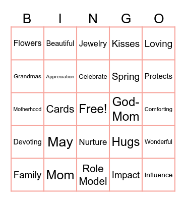 Mother's Day Bingo Card