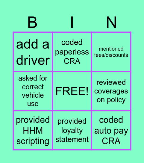 BINGO! Bingo Card