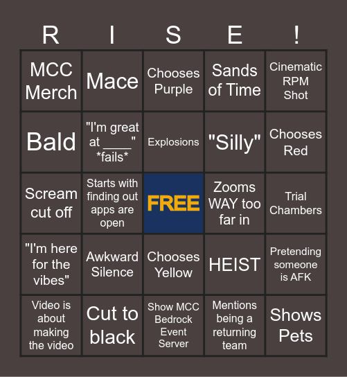 MCCR 3 Application BINGO Card