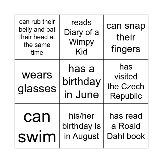 Find someone who... Bingo Card