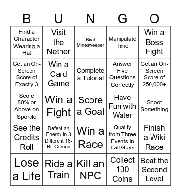 MULTI-GAME BONGO Bingo Card