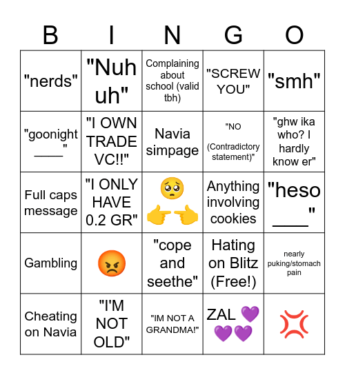 Kim bingo Card