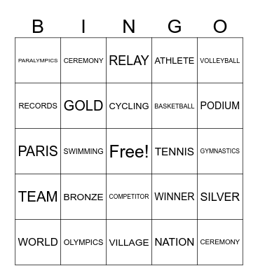 2024 Olympics Bingo! Bingo Card