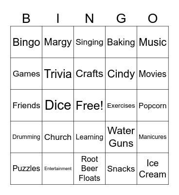 Activity Professional Week Bingo Card