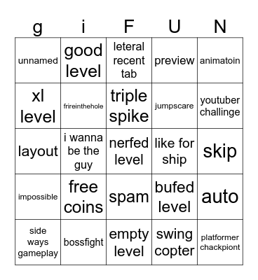 recent tab bingo Card