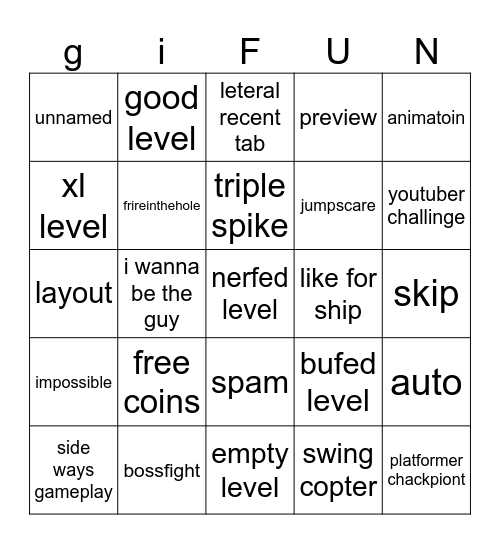 recent tab bingo Card