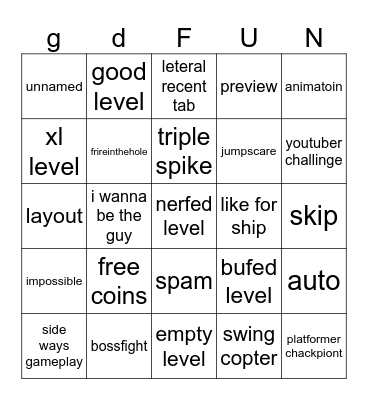 recent tab bingo Card