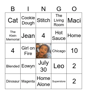 Tessie Trivia Bingo!! Bingo Card