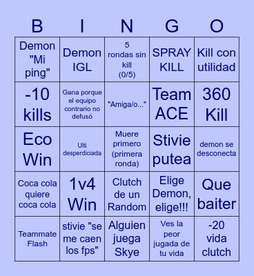 Friends Bingo Card