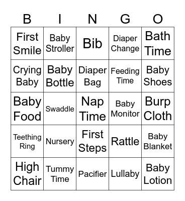 Baby Bingo Card