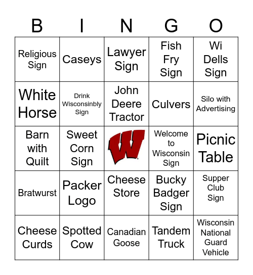 WISCONSIN BINGO Card