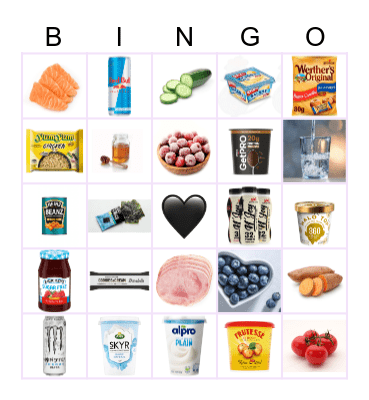 my safe foods Bingo Card