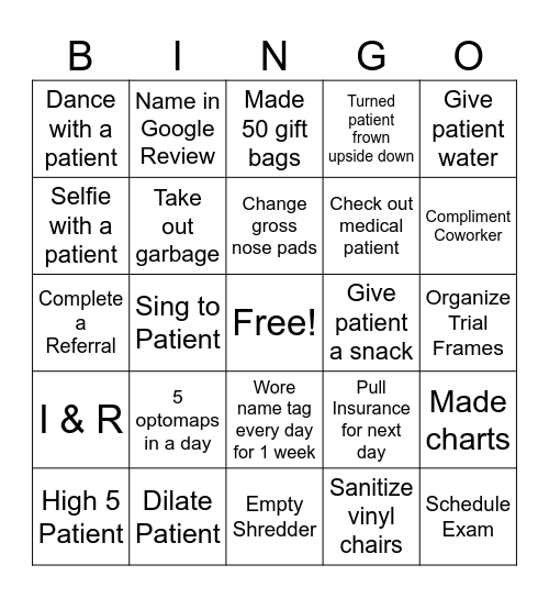 OGA Back Office Bingo Card