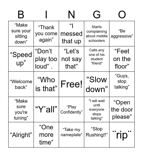 COMPTONISMS Bingo Card