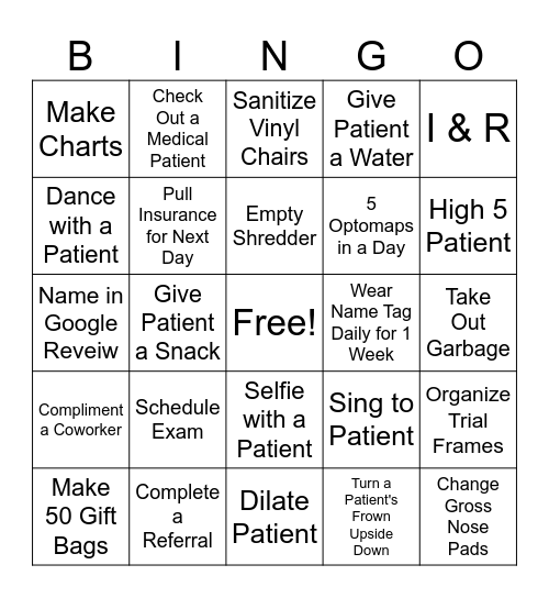 OGA Back Office Bingo Card