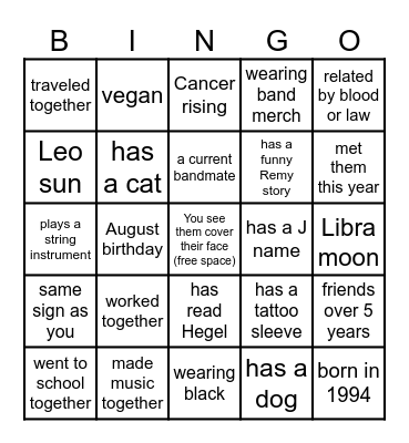 Find Someone Who... - limit 2 squares/person Bingo Card