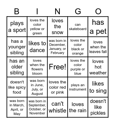 Find Someone Who... Bingo Card