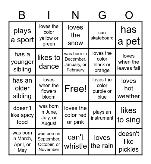 Find Someone Who... Bingo Card