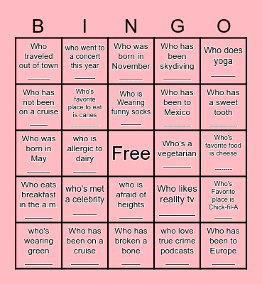 Bingo Card