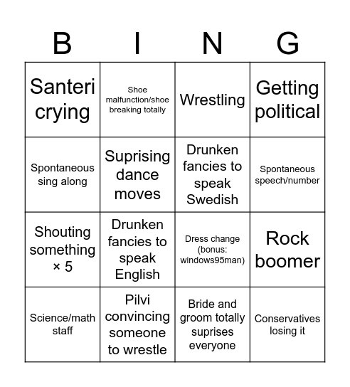 salahääbingo Card