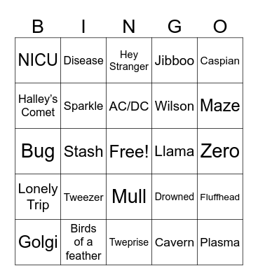Bethel Bingo Card