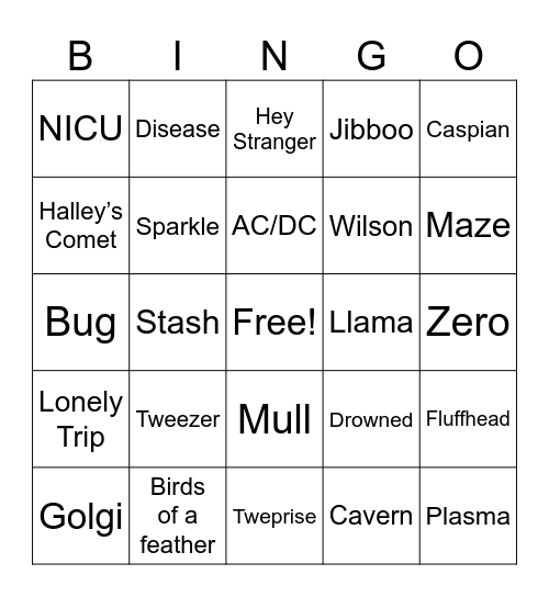 Bethel Bingo Card