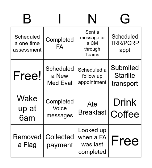 CSR BINGO Card