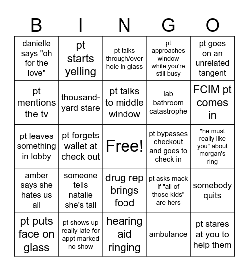 Bingo Bango Bingo Card