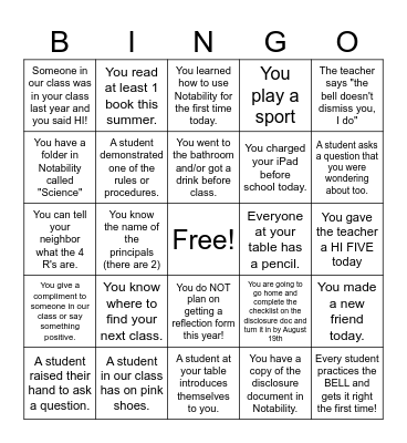 Welcome to 6th Grade Science Bingo Card