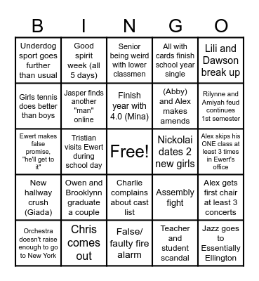 24-25 School Year Bingo Card