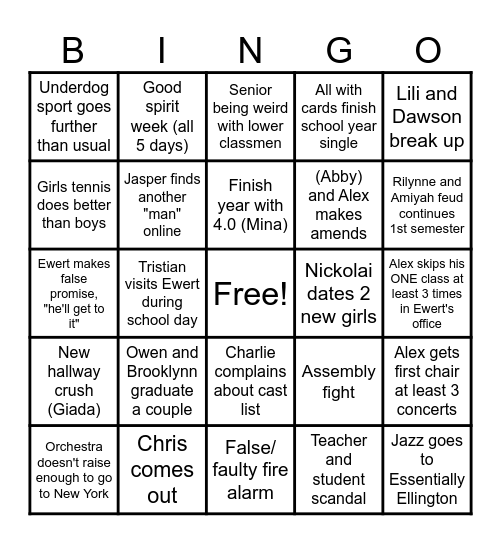 24-25 School Year Bingo Card