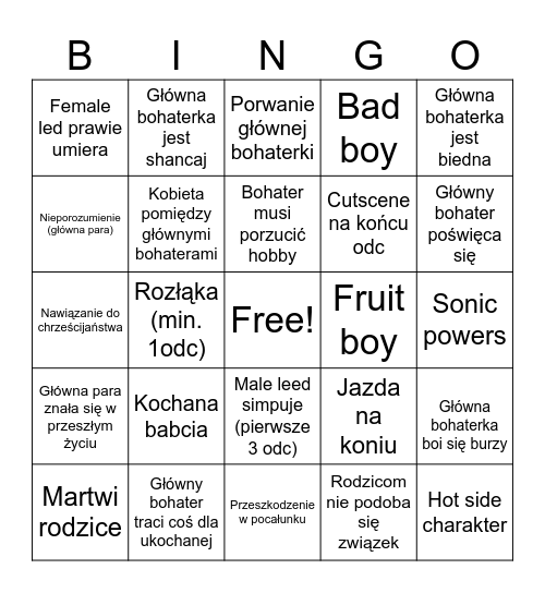 K-drama BINGO Card