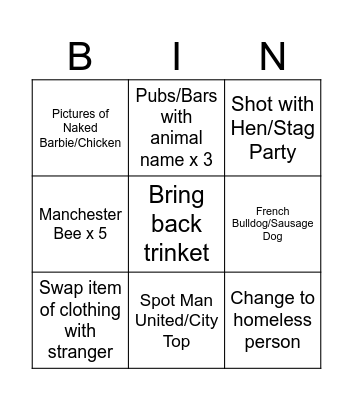Rickie’s Birthday Bingo Card