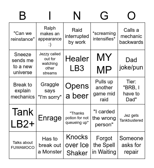 Jezzy's Aether Bingo Card