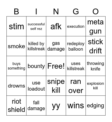 call Bingo Card