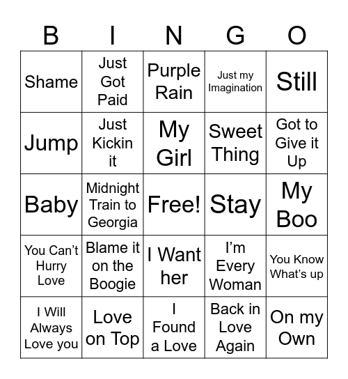 M U S I C Bingo Card