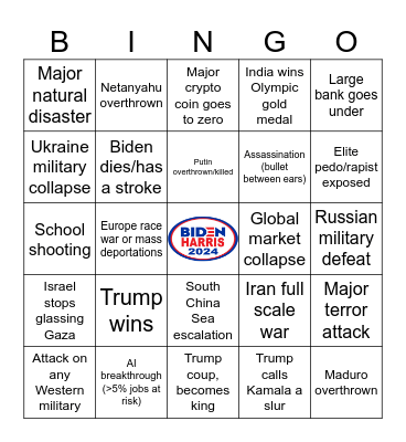 NOTHING EVER HAPPENS 2024 Bingo Card