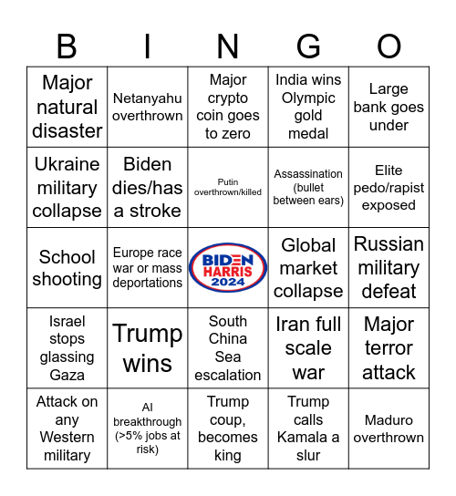 NOTHING EVER HAPPENS 2024 Bingo Card