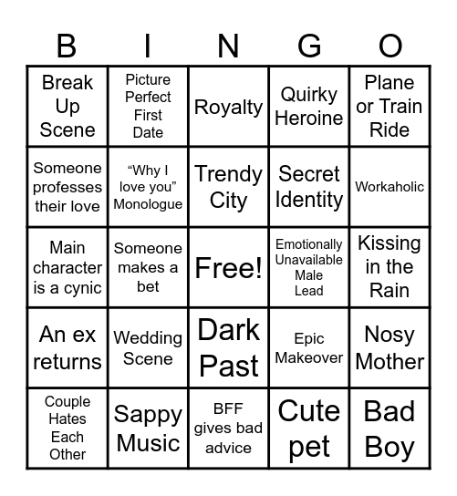 Grace’s Bachelorette Bingo Card